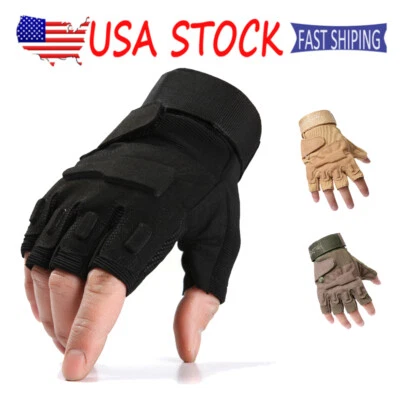 Half-Finger Tactical Gloves Fingerless Gloves Outdoor Hunting Motorcycle Gloves - Image 1 of 4