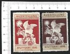 Germany 1896 poster stamp STUTTGART ELECTRICAL ENGINEERING EXHIBITION MH/MNH (2)
