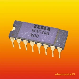 MAC24A TESLA IC ANALOG MULTIPLEKSER VINTAGE CERAMIC BODY GOLD 18-PIN - Picture 1 of 3
