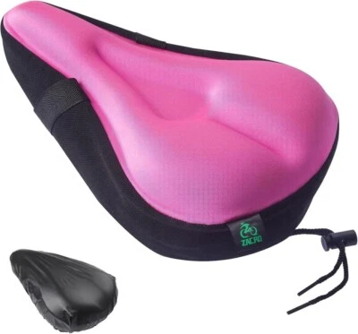 Cojín de asiento de bicicleta - Funda de asiento de bicicleta acolchada de gel para hombre mujer cómoda, extra suave Foto 1 de 2