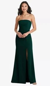 Bella Bridesmaids Strapless Crepe Maxi Dress with Slit 14 Sample - Picture 1 of 12