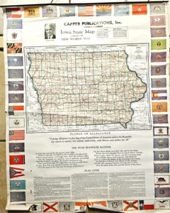 CAPPER Publications IOWA STATE MAP New world Map - Picture 1 of 5