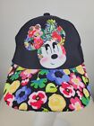 Disney Minnie Mouse Snapback Mesh Trucker Hat Cap Souvenir Baseball Floral Retro