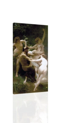 Nymphs And Satyr- William Adolphe Bouguereau - CANVAS OR PRINT WALL ART - Image 1 of 2