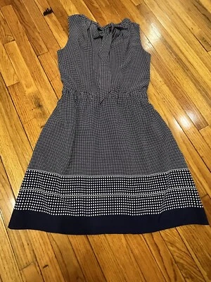Vestido Anne Klein azul marino/blanco a lunares con lazo cintura y cuello para mujer 8 Foto 1 de 4