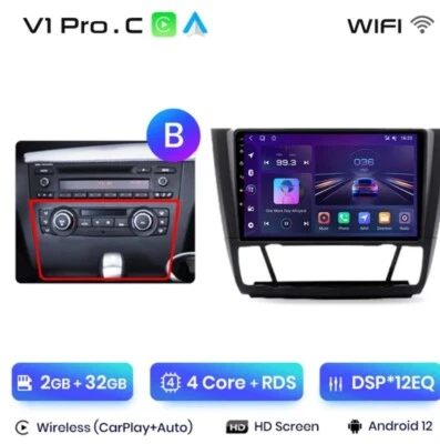RADIO 2 DIN GPS For BMW Series 1 E87 ANDROID BLUETOOTH USB GPS NAVIGATOR CARPLAY - Image 1 of 4