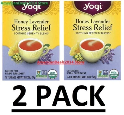 PACK 2 - Yogi Miel Lavanda Alivio del Estrés 16 Bolsas de Té (Total 32) FRESCO Foto 1 de 4