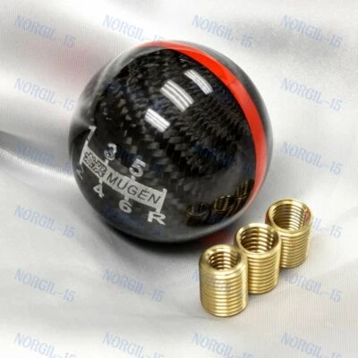 Pomo de cambio de fibra de carbono JDM MUGEN 6 velocidades para Honda Civic S2000 WRX STI EVO FR-S Foto 1 de 4