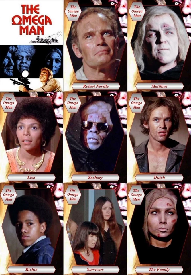 TC The Omega Man (1971) movie Charlton Heston Matth Set 9 Karten - Bild 1 von 1