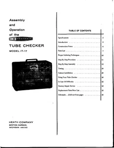 Assembly & Operation Manual Instructions for Heathkit IT-17 - Picture 1 of 1