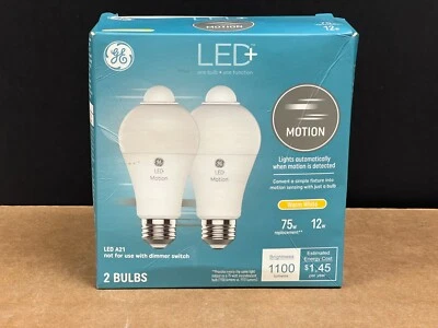 GE LED+ Motion 75W Warm White A21 - 2 Bulbs - Image 1 of 4