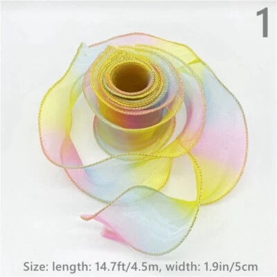 4.5m DIY Gradient Mesh Ribbon Webbing Trimming Edge Sewing Fabric Handcraft Soft - Image 1 of 4