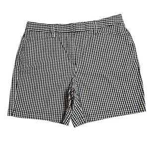Lands End Gingham Shorts Mid-Rise Casual Black White Shorts Size 12 - Picture 1 of 15