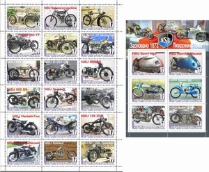 Foglio francobolli + blocco NSU società motociclistica 2024 emissione Crimea - Foto 1 di 1
