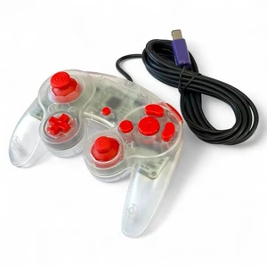 Nintendo Gamecube Clear Red Controller DOL-003 New Cable Joysticks Phob Triggers - Picture 1 of 9