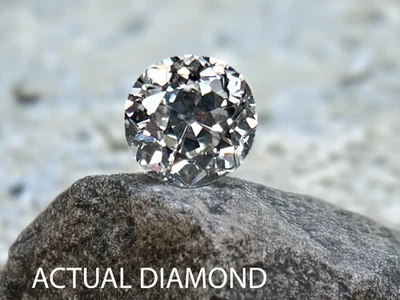 Сертифицированный ГИА старый круглый бриллиант 0,34 карата SI2 I добытый россыпью натуральный бриллиант - Изображение 1 из 4