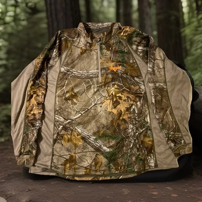 Scent Lok Carbon Alloy 2XL Realtree Camo Hunting Pullover Shirt Jacket 1/4 Zip - Image 1 of 4