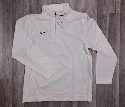 Chaqueta de Entrenador Ligera Nike LS 1/4 Cremallera Con Capucha Blanca Para Hombre Talla Grande NUEVA Foto 1 de 4