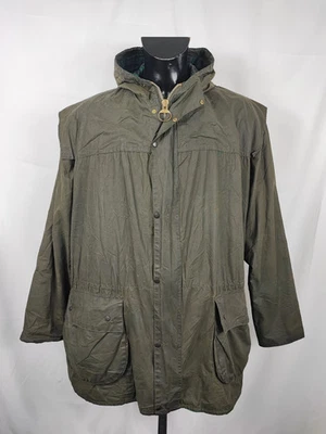 Barbour Classic Durham verde con cappuccio C48/122 cm Green Hooded waxed durh... - Immagine 1 di 4