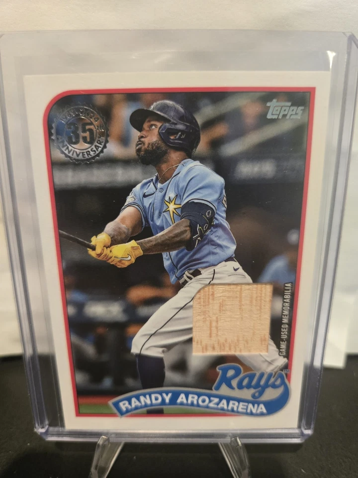 2024 TOPPS SERIES 1 RANDY AROZARENA 89 RETRO GU BAT RELIC CARD #89BR-RA RAYS 🔥 - Image 1 of 2