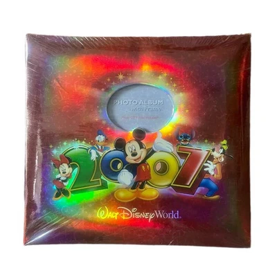 Walt Disney World 2007 Photo Album with Frame 200 4”x 6” photos Mickey Mouse New - Image 1 of 3