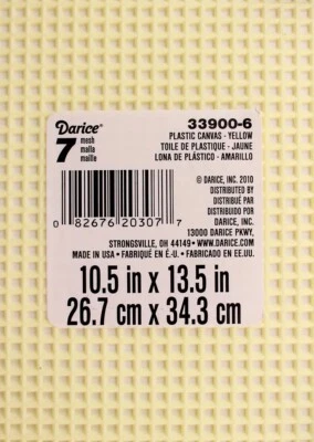 7 Mesh Count Yellow Plastic Canvas Sheet Bulk 10.5 x 13.5 Inch (12 Sheets) - Image 1 of 2