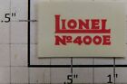 Lionel 400E-38 400E Number Board Plate - White with Red Lettering (1)