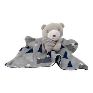 Baby Essentials Bear Lovey Blue & Gray Clouds Trees Mountains Soother Boy