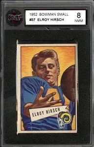 1952 B0WMAN SMALL~#37~ELROY HIRSCH~LOS ANGELES RAMS~HALL OF FAME~KSA 8 - Picture 1 of 2