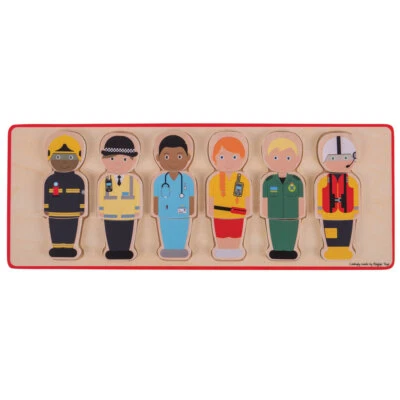 Bigjigs Toys People Who Help Us Puzzle (18 Pieces) - Emergency Services Jigsaw - Image 1 of 4