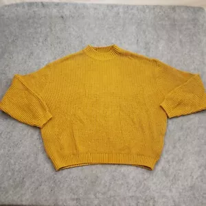 ASOS Sweater Women Extra Large Yellow Knit Casual High Neck Sweatshirt Ladies XL - Picture 1 of 12