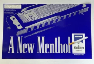 Marlboro Menthol Milds Cigarettes Store Sign Display Ad Poster ~25.5" x 16" - Picture 1 of 5