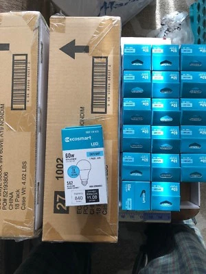 54 Pack EcoSmart 60w Replacement A19 Daylight 5000K Non-Dimmable LED Bulbs - Image 1 of 4