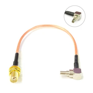 SMA Female Jack Bulkhead to CRC9 Male Angle RG316 Pigtail Cable Adapter 15cm 6" - Picture 1 of 4