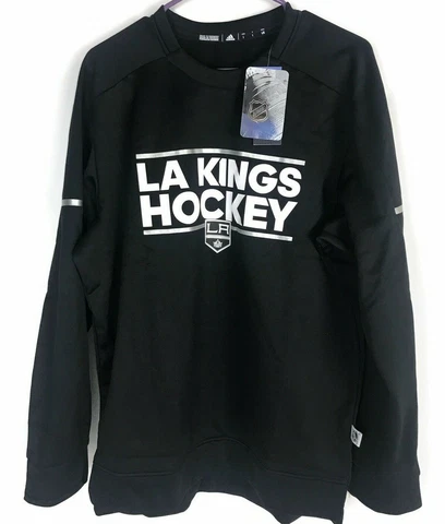 Adidas LA Kings Hockey Crew Sweatshirt D78607 Mens Size Medium Black Cover