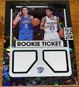 2022 Panini Contenders Josh Giddey Tre Mann Rookie Ticket Dual Patch Cracked Ice - Picture 1 of 3
