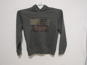 Mossy Oak Men's size XL Gray Hoodie Camo American Flag Sweatshirt Hunting - Picture 1 of 4