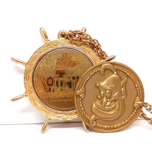 Vintage Disney I LOVE BOATNIKS Chain Necklace 1970 *RARE* Ships Wheel + Coin - Picture 1 of 6