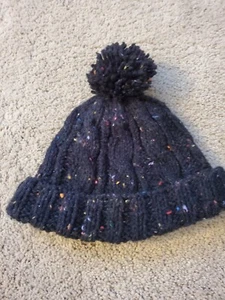 Kids Handmade Knitted Hat Toboggan Beanie Black - Picture 1 of 5