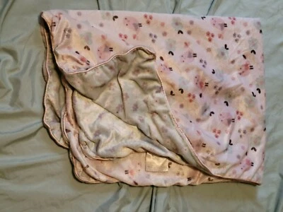 SL Home Blanco Rosa Verde Menta Manta Bebé Pájaros Flor Reversible  Foto 1 de 2