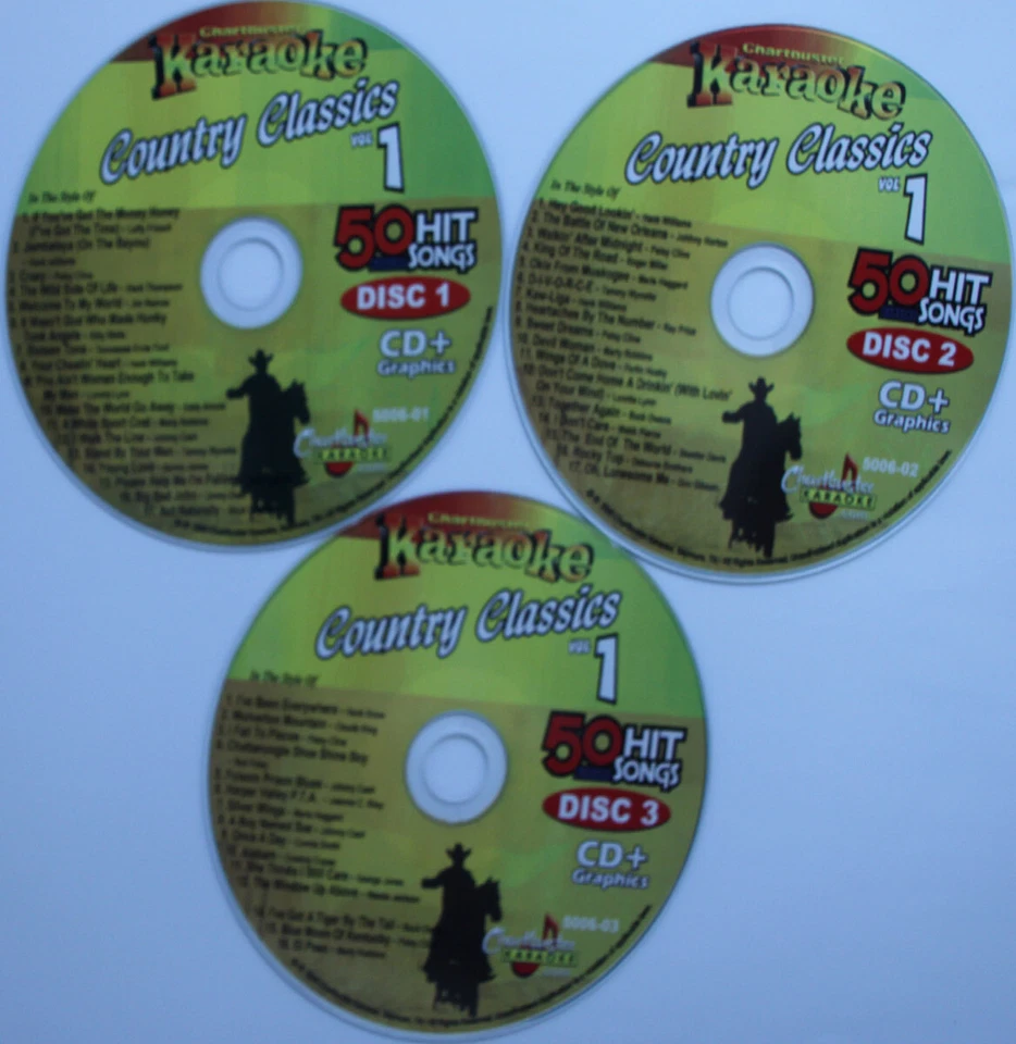 COUNTRY CLASSIC KARAOKE CHARTBUSTER CD+G VOL-5006 IN WHITE SLEEVES 3 DISC - Image 1 of 1
