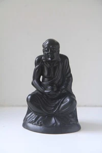 Antique Chinese hand-carved ebony wood Buddha statue 7 inch - Picture 1 of 13