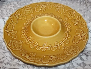 BORDALLO PINHEIRO Portugal Türkei Eichel Ernte Gold Chip & Tauchplatte ~ XLNT - Bild 1 von 9
