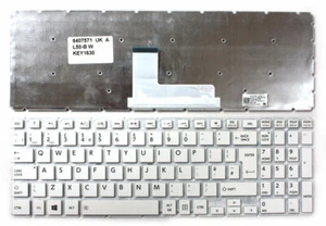 UK Layout White Windows 8 Keyboard For Toshiba Satellite L50-B-1DZ - Picture 1 of 1