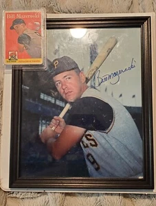 Vintage Bill Mazeroski Autographed Photo 8x10 + Baseball Card Bonus See Photos! - Picture 1 of 6