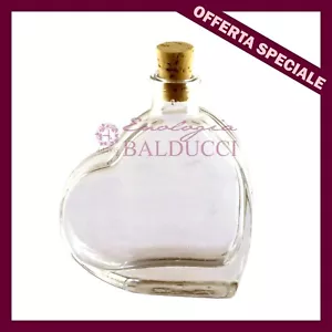Novità Bottiglia mignon vetro CUORE 100mL Bomboniere Matrimonio liquore olio ecc - Foto 1 di 1