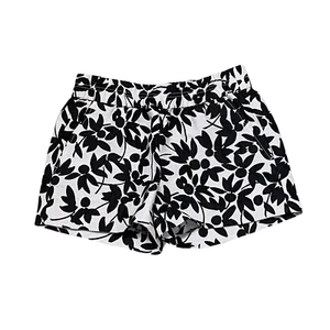J. Crew Womens Pull On Shorts Size 00 Black White Floral Elastic Waist 26X3" - Picture 1 of 5