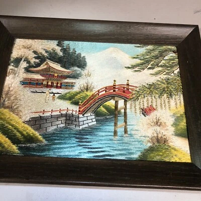 Vintage tejido a mano seda Mt. Fuji - TAPIZ - COLGANTE DE PARED - ARTE - Japonés Foto 1 de 4