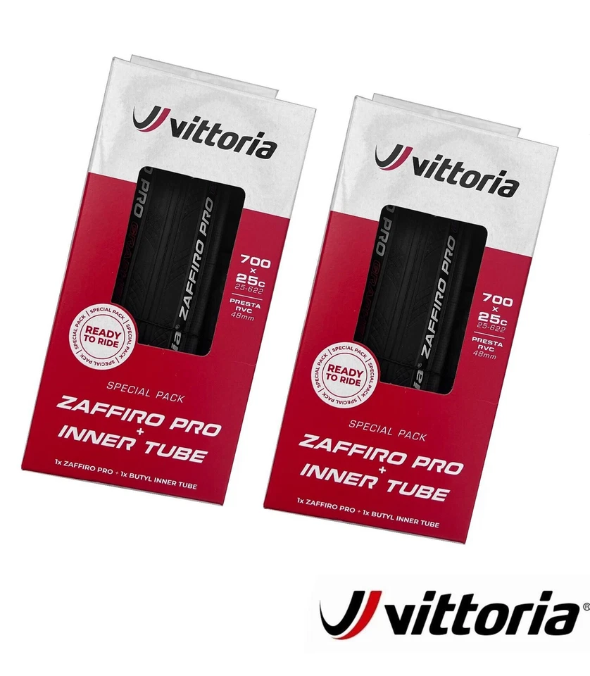 2X Vittoria Zaffiro Pro Graphene 2.0 bicycle road bike Folding 700x25c tyre+Tube - image 1 of 1