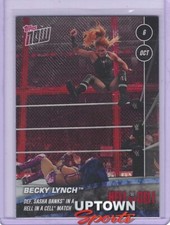 2019 TOPPS NOW WWE #76 Becky Lynch Defeats Sasha Banks HELL IN A CELL 